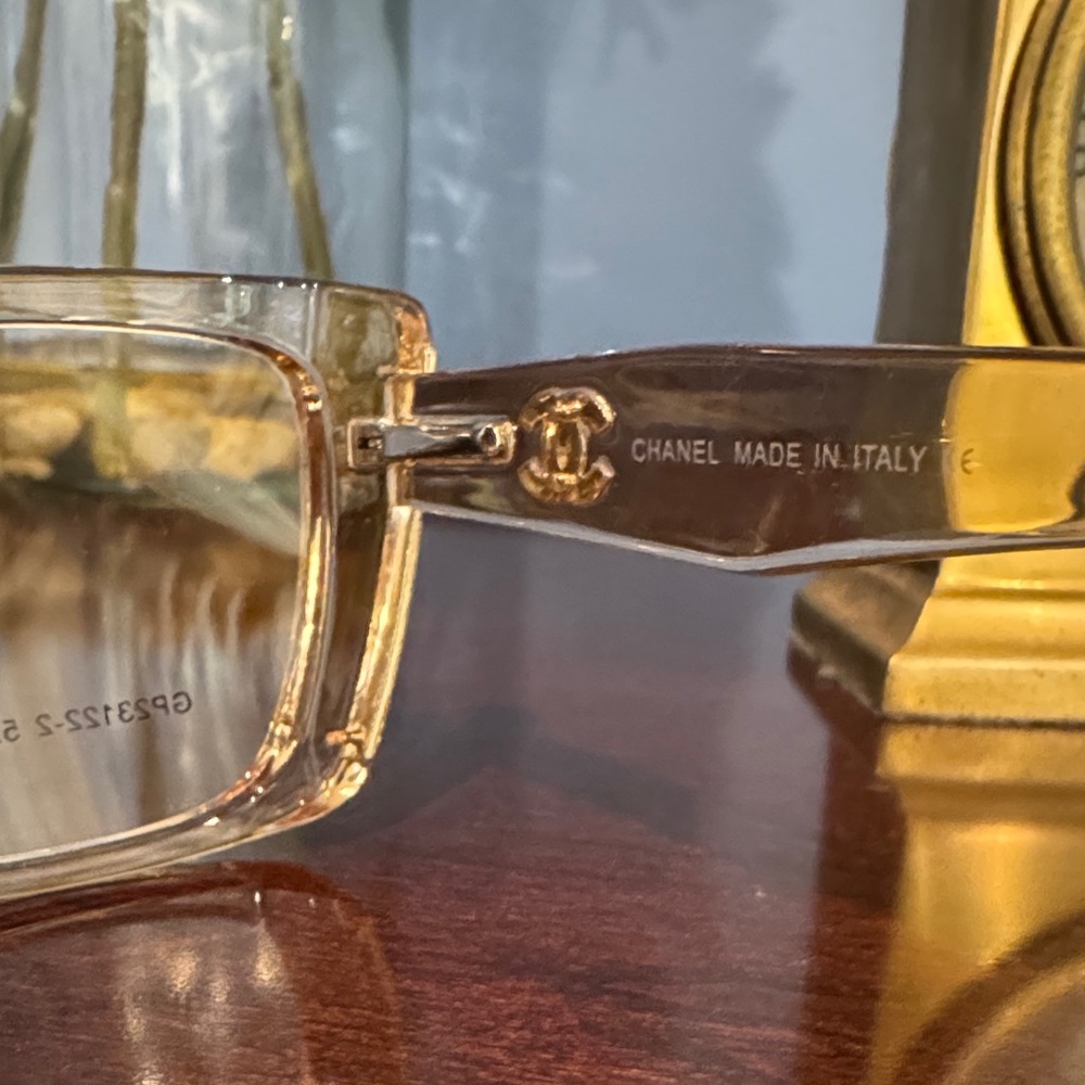 Chanel Clear Rectangular Glasses With Logo - image 3